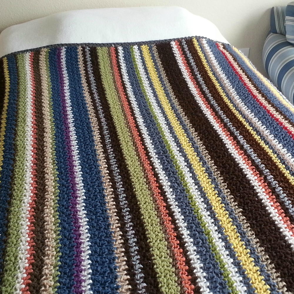 Striped Stash Buster Blanket | AllFreeCrochet.com