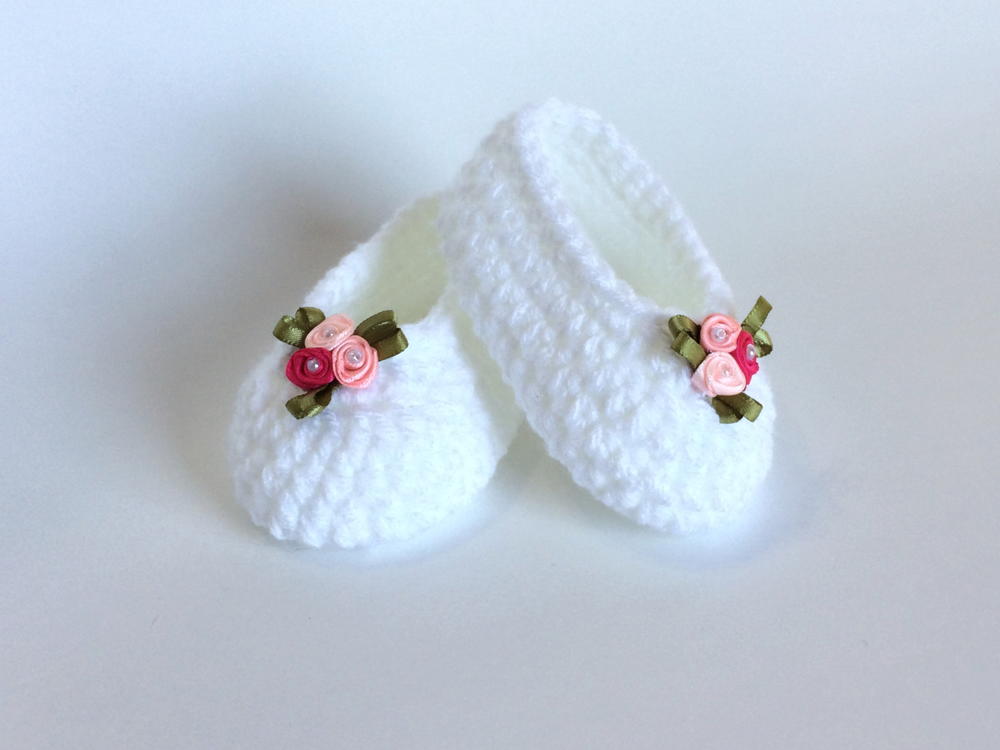 Sweet Baby Slippers | AllFreeCrochet.com