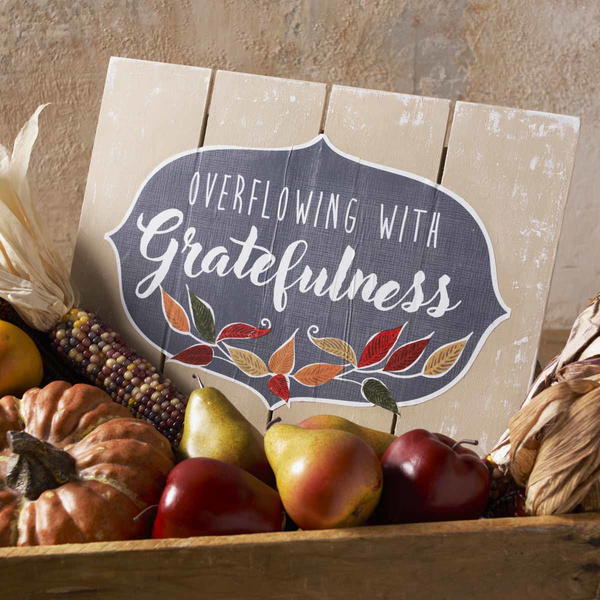 Overflowing with Gratefulness DIY Autumn Sign