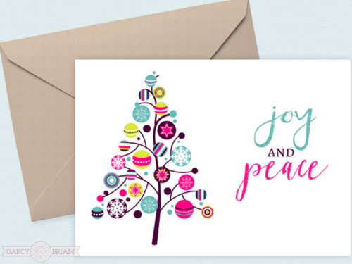 Joy and Peace Free Printable Holiday Cards
