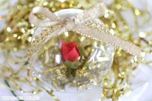 Beauty And The Beast Enchanted Rose Ornament