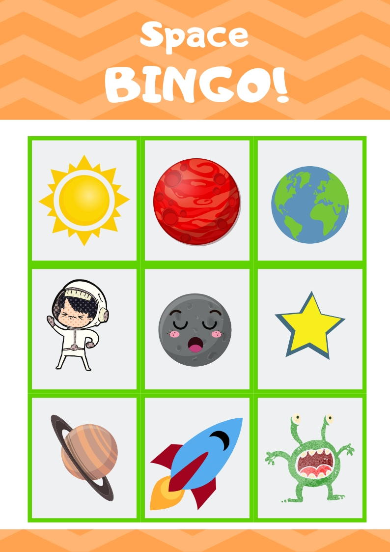 Free Printable Outer Space Bingo Game