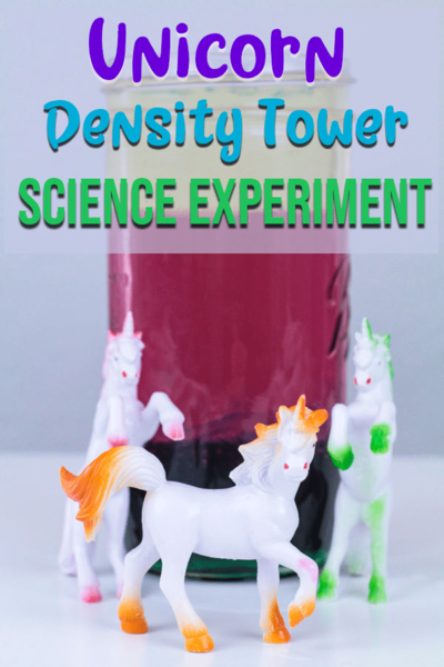 Unicorn Density Tower Science Experiment for Kids