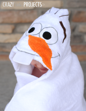 Olaf the Snowman Hooded Towel Tutorial