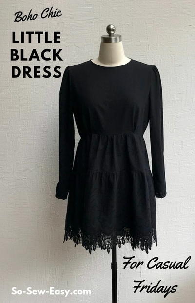 Boho Chic Black Dress Pattern