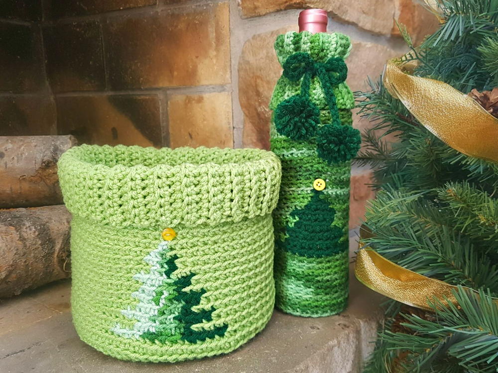 Christmas Tree Basket AllFreeCrochet com