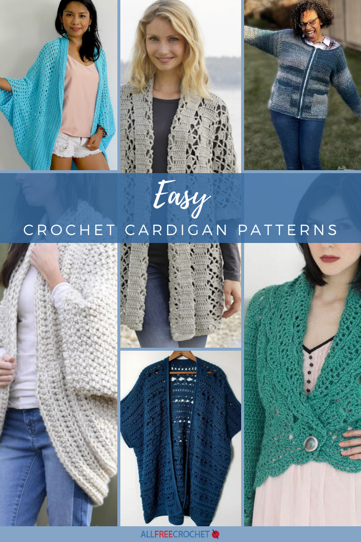 56 Easy Crochet Cardigan Patterns | AllFreeCrochet.com