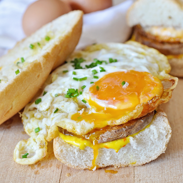 Crispy Fried Egg Sandwich with Potatoes & Saffron Aioli