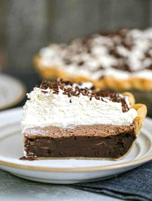 Ultimate Triple Layer Chocolate Brownie Mousse Cream Pie