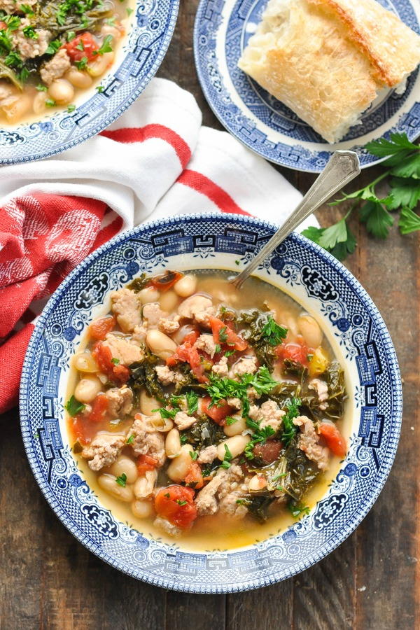 Tuscan White Bean Soup with Sausage and Kale | RecipeLion.com
