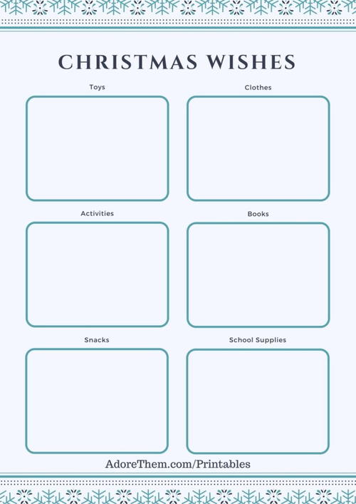 Printable Christmas Wish List for Kids | AllFreeChristmasCrafts.com