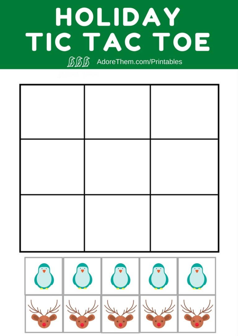 Download Holiday Tic Tac Toe Printable | AllFreeChristmasCrafts.com