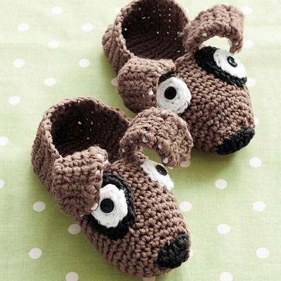 Pound Puppy Crochet Slippers