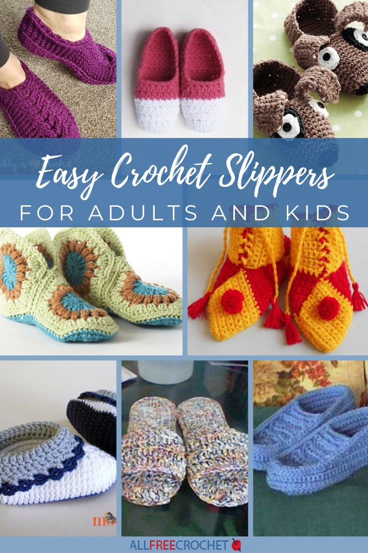 Konsulat Mathis kaustisk 49 Easy Crochet Slippers for Adults and Kids | AllFreeCrochet.com