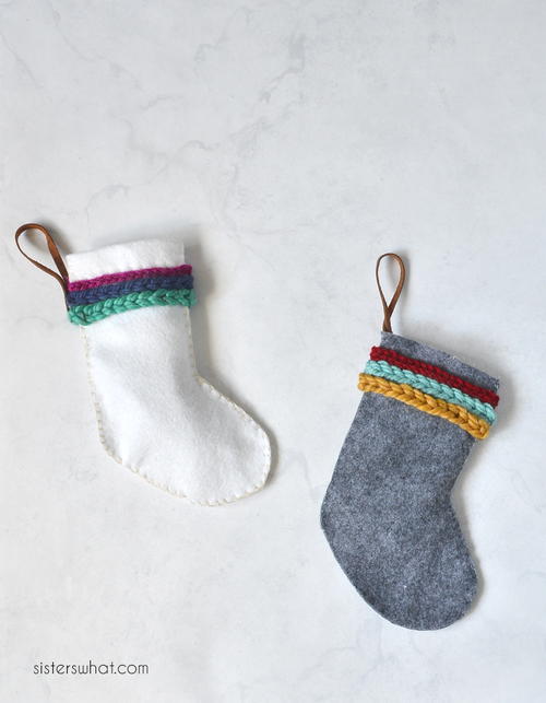 Mini Felt Hand Sewn Christmas Stockings