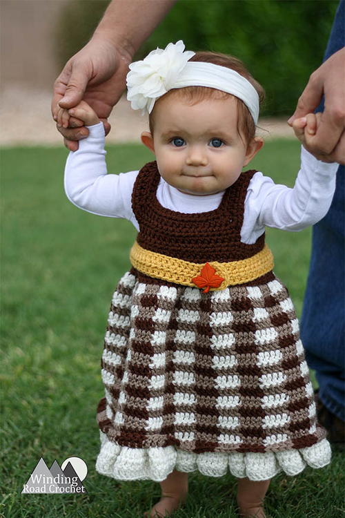 Simply Fall Baby Dress | AllFreeCrochet.com