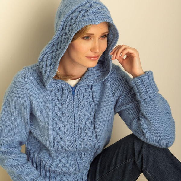 Cable Cardigan with Hood