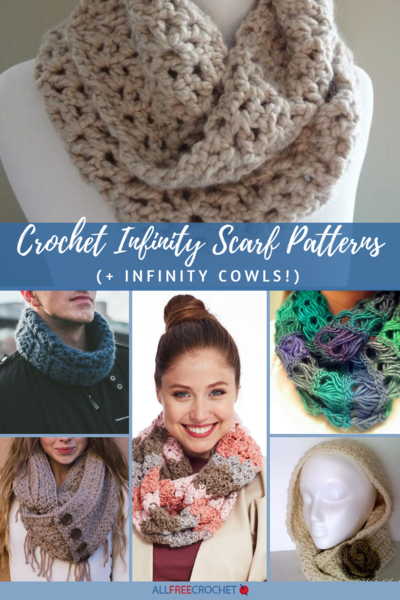 crochet lace infinity scarf