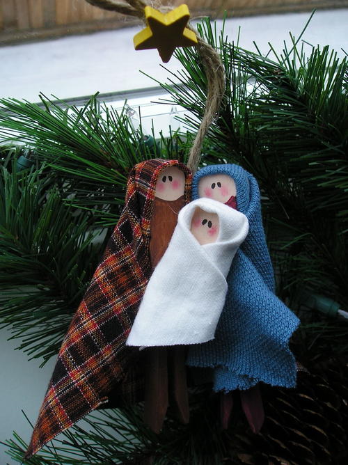 Fabric Nativity Christmas Tree Ornament