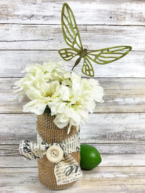 Upcycled Burlap Vase