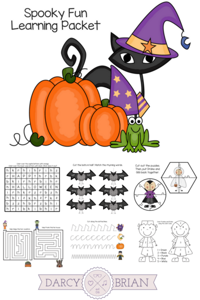 Printable Spooky Fun Learning Packet for Halloween
