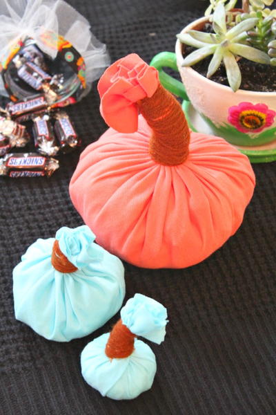 No Sew Fabric Pumpkins