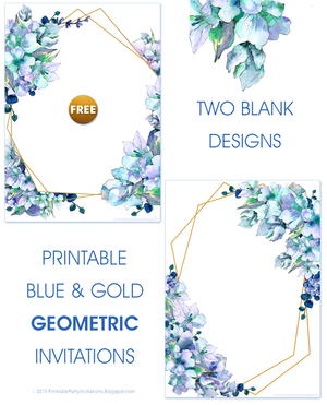 blank blue wedding invitation templates