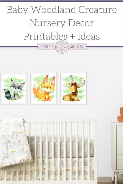 Baby Creature Woodland Nursery Printable Posters