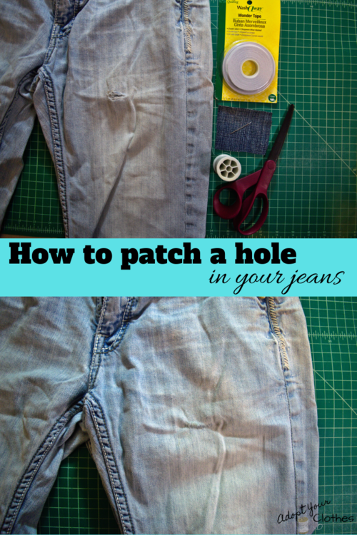 How to fix jeans with a small rip | AllFreeSewing.com