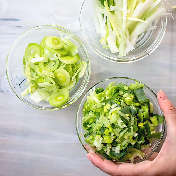 how to cut leeks