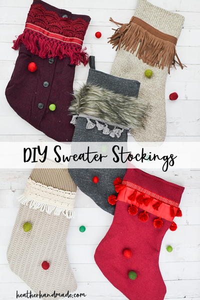 DIY Upcycled Sweater Stockings