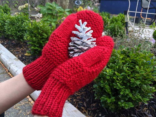 Christmas Garter Stitch Mittens