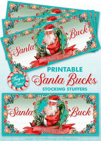Free Santa Bucks Gift Certificates for Kids
