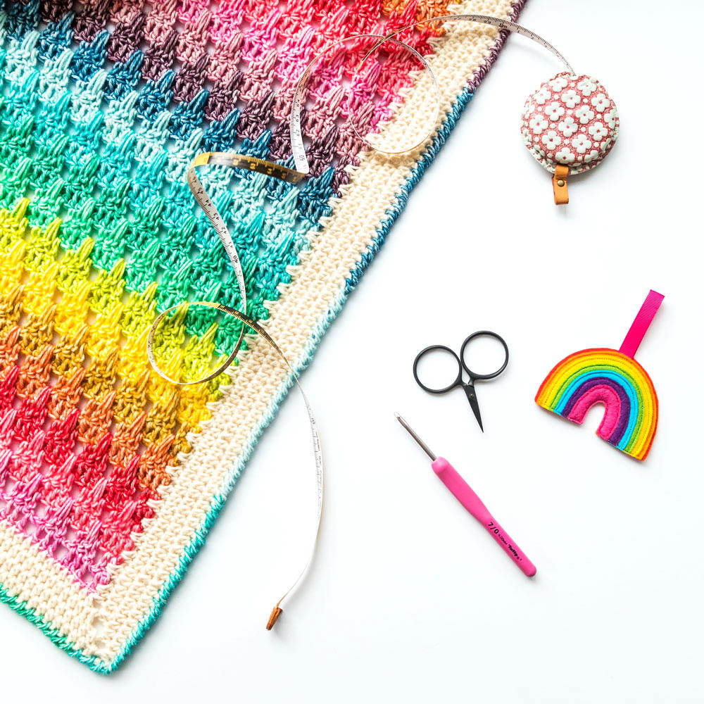 Little Larksfoot Rainbow Blanket | AllFreeCrochetAfghanPatterns.com