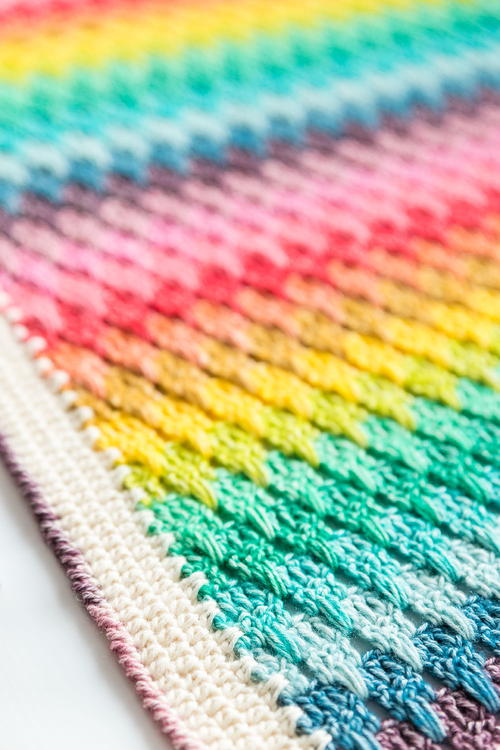 Little Larksfoot Rainbow Blanket | AllFreeCrochet.com