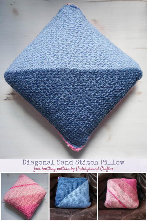 Diagonal Sand Stitch Pillow 