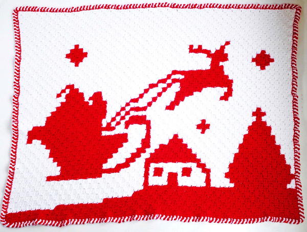 Santa & Reindeer Night Before Christmas C2C Graphgan