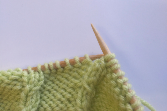Left Twist Knitting Step 6