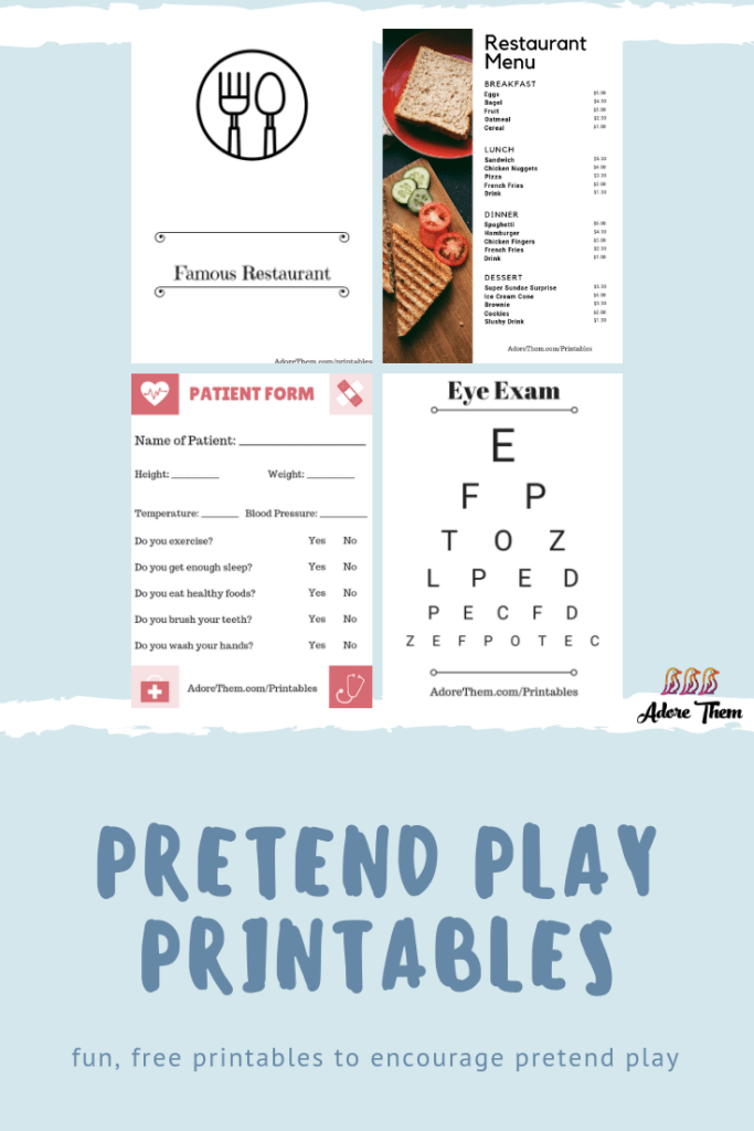 Pretend Play Printables | AllFreeKidsCrafts.com