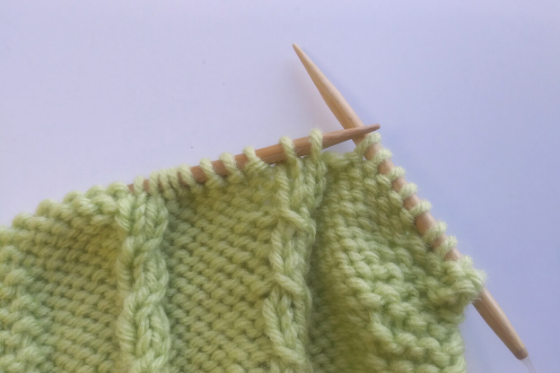 Left Twist Knitting Step 1