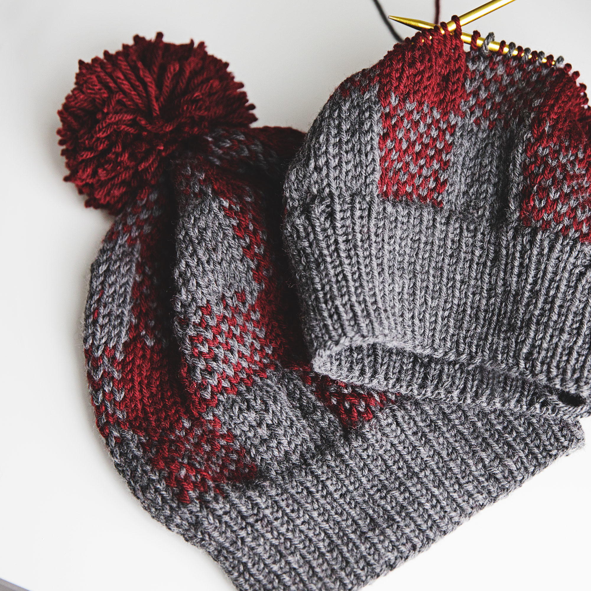 Buffalo Plaid Winter Hat | AllFreeKnitting.com