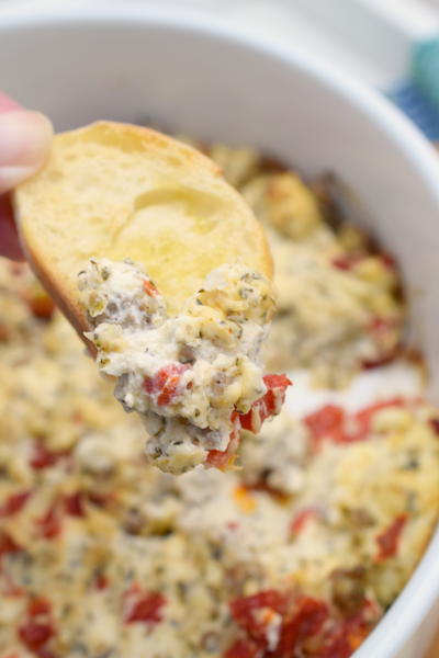 Baked Feta Sausage Pepper Dip