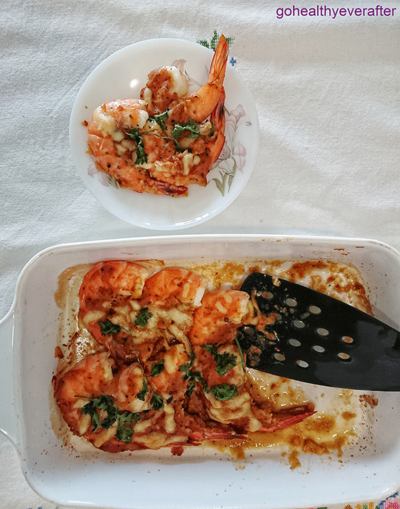 Baked Tiger Prawns with Tomatoes