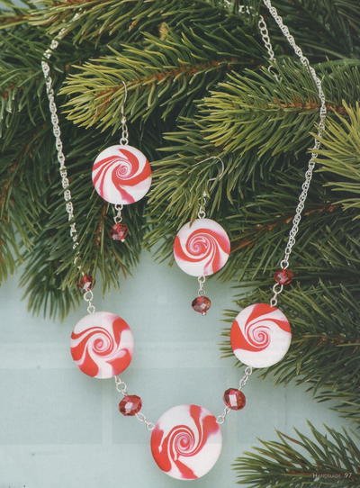 Peppermint Pendant and Earrings