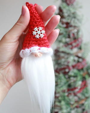 Santa Gnome Christmas Ornament