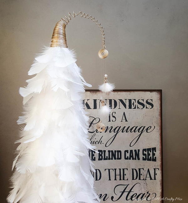 Easy Tabletop Feathered Christmas Tree