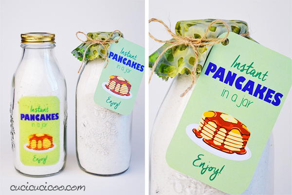 Pancake mix with printable labels