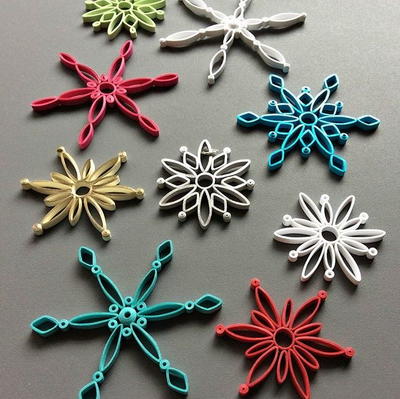 Modern Quilled Snowflake Ornaments