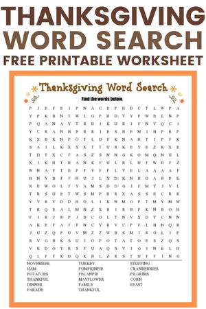 thanksgiving word search printable allfreeholidaycrafts com