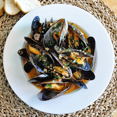 Spanish Marinated Mussels in Escabeche Sauce